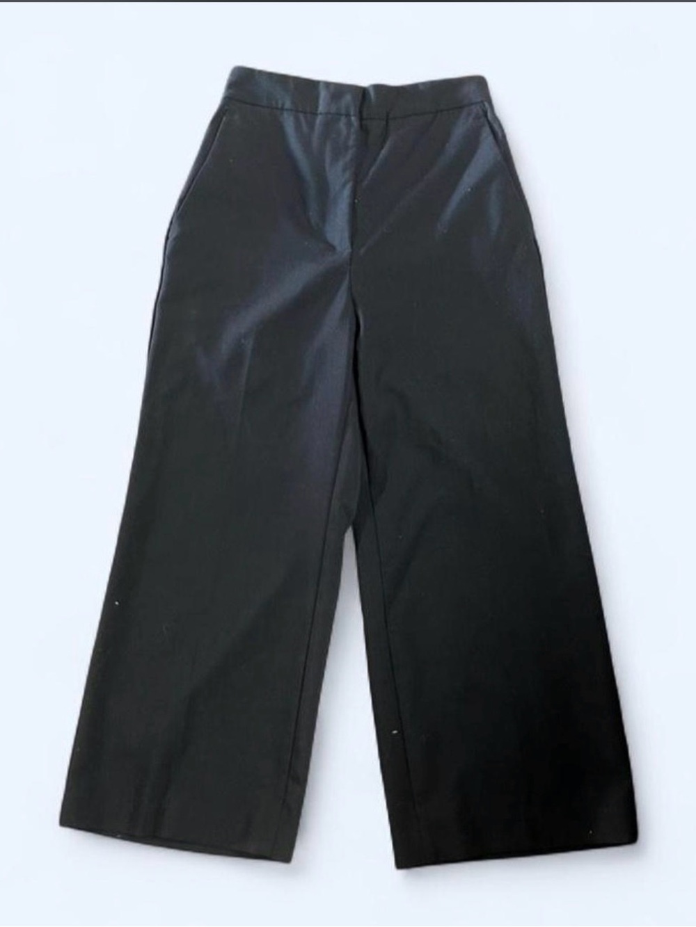 Zara Black Elastic Waist Wide-Leg Trousers